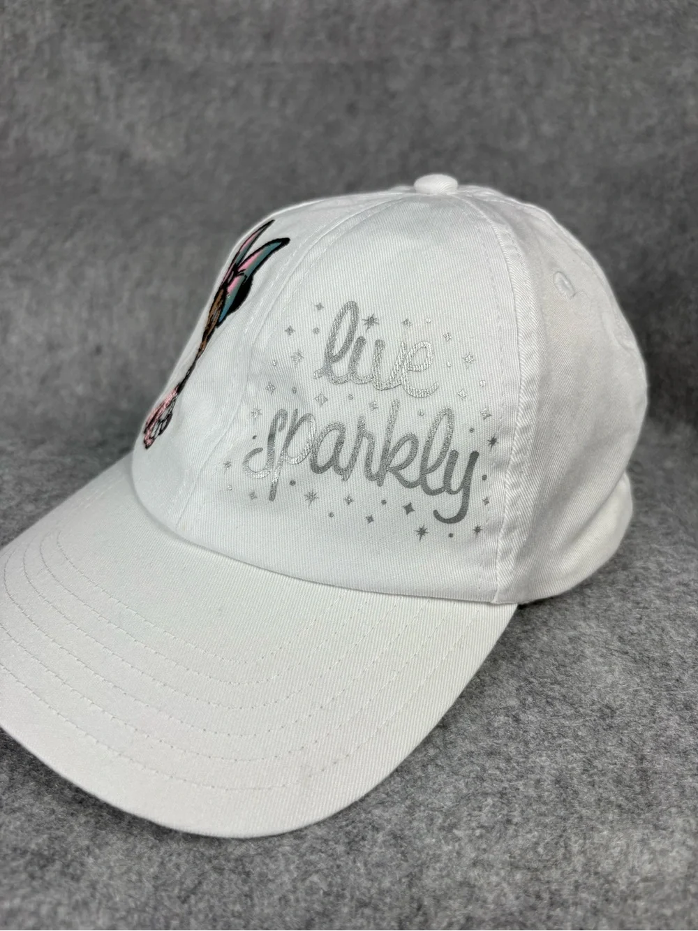 Disney Parks Minnie Mouse Live Sparkly White Youth Adjustable Hat